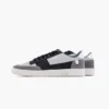 a pair of grey and white shoes