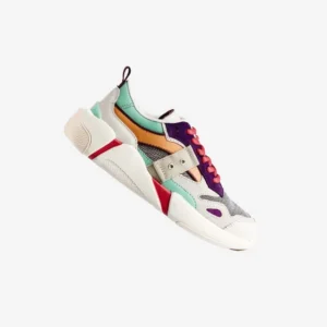 a colorful shoe with a white background